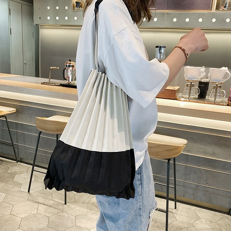 FGGS-Japanese Style Pleats Please Casual Tote Bag Canvas Large