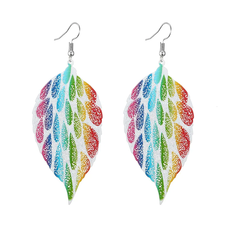 version of the new personality hundred tree leaves temperament forest system trend ins wind alloy color earrings wholesale | Украшения и