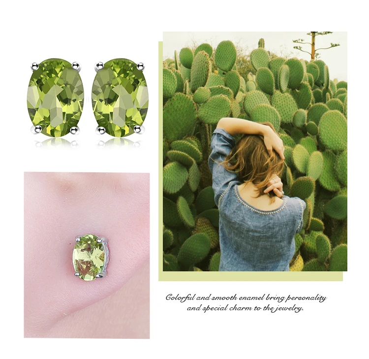 Jewelrypalace genuine natural verde peridot pingente colar