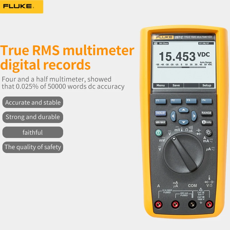 

Fluke 287C Digital Multimeter True Effective Value Capture trend function high-end handheld FLUKE 287 287CN