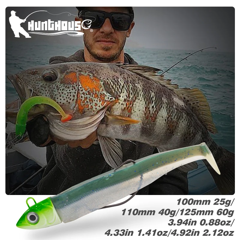 Hunthouse черный Minnow Jig Head Рыбалка Мягкая приманка червь крючок 100 мм 25 г новые