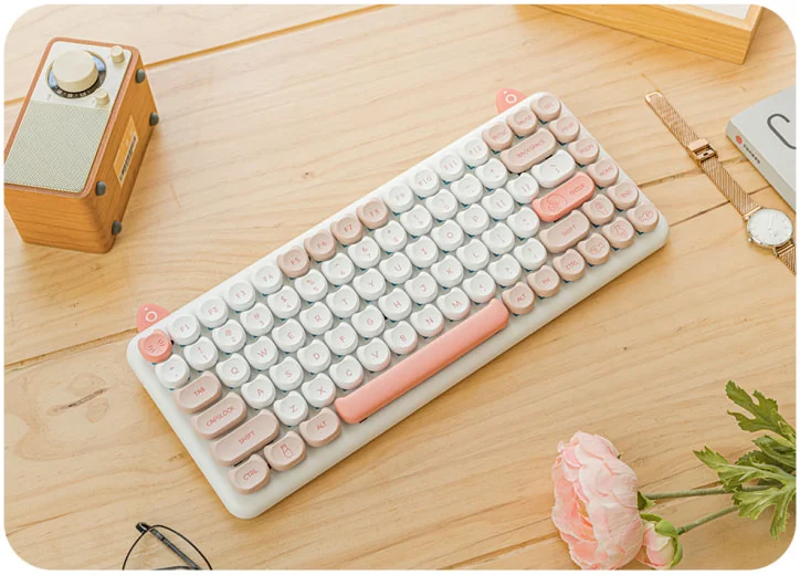 New Iqunix Lovely Cat Wireless Bluetooth Keyboard M80 Cat Ears Girls Office Game Mechanical Backlight Keyboard For Ipad Mac Keyboards Aliexpress