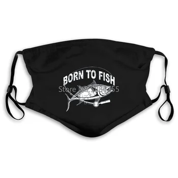 

Fisher T Bass Mens Born To Fish Fishinger Humor Hook Cheap Crew Neck Men'S Men's Women's Mouth Mask Filter