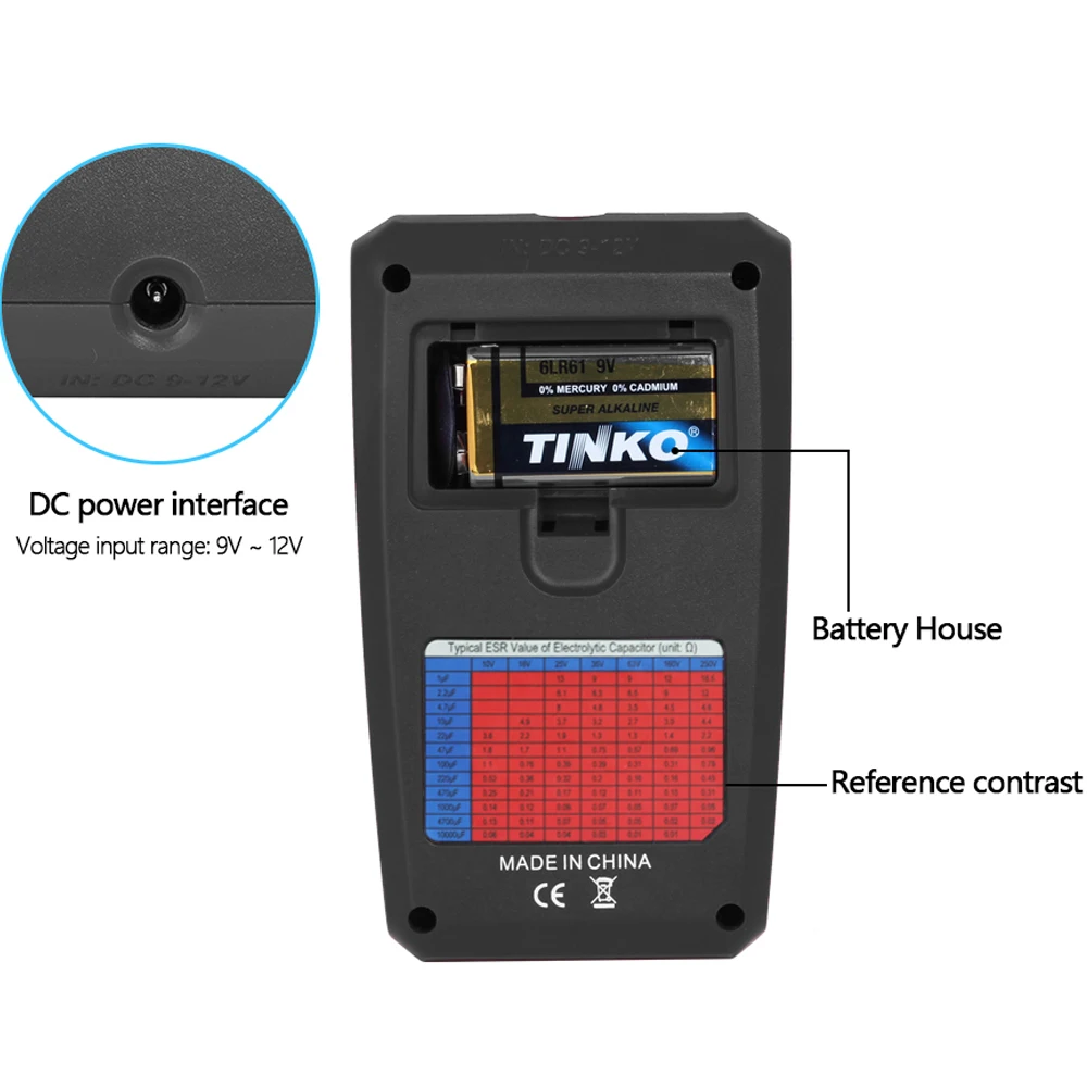 BSIDE ESR02 pro многоцелевой Транзистор тестер Диод Триод Емкость резистор метр ЖК-дисплей ESR метр MOS/PNP/NPN SMD тестер