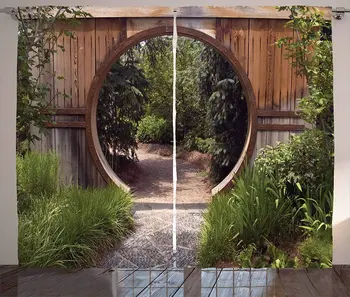 

Japanese Curtains Authentic Circle Rustic Doorway Gate Opening National Park Sublime Habitat Image Living Room Bedroom Window