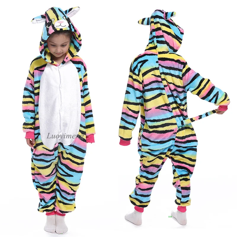 Kigurumi Animal Unicorn Pajamas Children Winter Sleepwear Kugurumi Stitch Pyjamas Kids Onesies Anime Panda Costumes Jumpsuit
