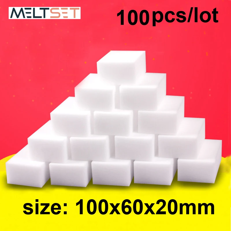 

100 pcs/lot Melamine Sponge Magic Sponge Eraser Kitchen Melamine Sponge Cleanser Cleaning Nano Sponge for Office Bathroom