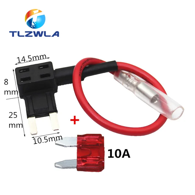 12V MINI SMALL MEDIUM Size Car Fuse Holder Add-a-circuit TAP Adapter with 10A Micro Mini Standard ATM Blade Fuse Mini.