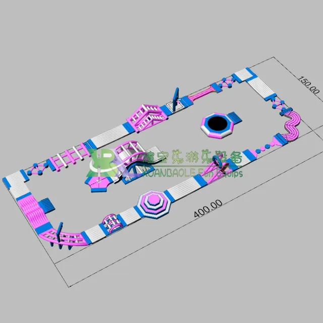 Wet Bouncer Floating Garden Toy Slide Jumping Castle Outdoor Inflatable Water Park 2