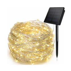 50/100/200LEDs Solar String Lamp Garland Copper Wire Fairy Lights For Christmas Tree Wedding Party Outdoor Decoration