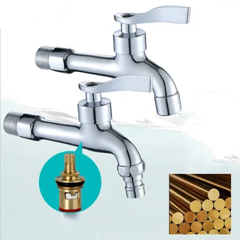 

G1/2 Brass Lengthen Washing Machine Faucet 4′ Single Cold Quick Open Mop Pool Tap Kitchen Balcony Bathroom Wall Hanging Bibcock