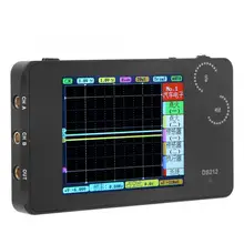 Mini osciloscópio duplo canal handheld digital osciloscópio ds212 com tela de toque tft a cores