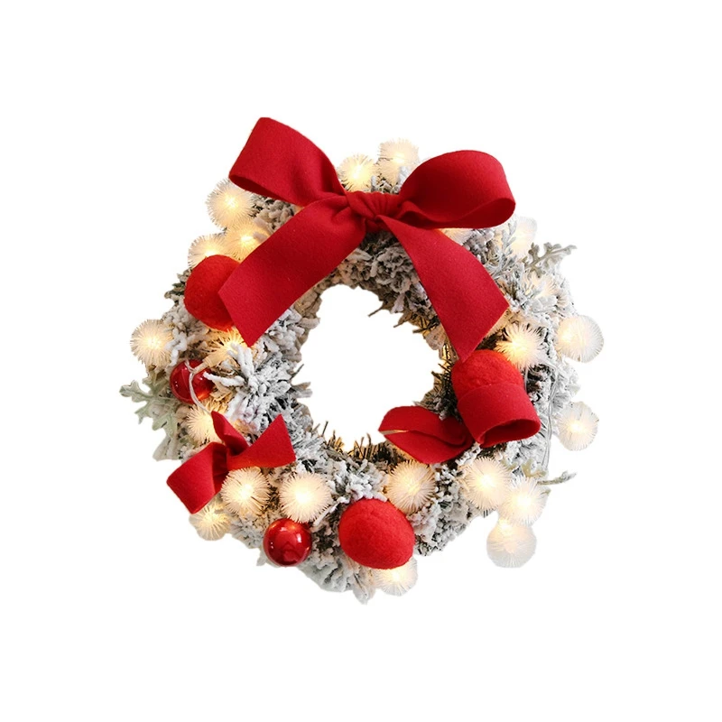 

Christmas Wreath Handmade Rattan Pendant Garland Christmas Tree Door Decoration Wreath Light String