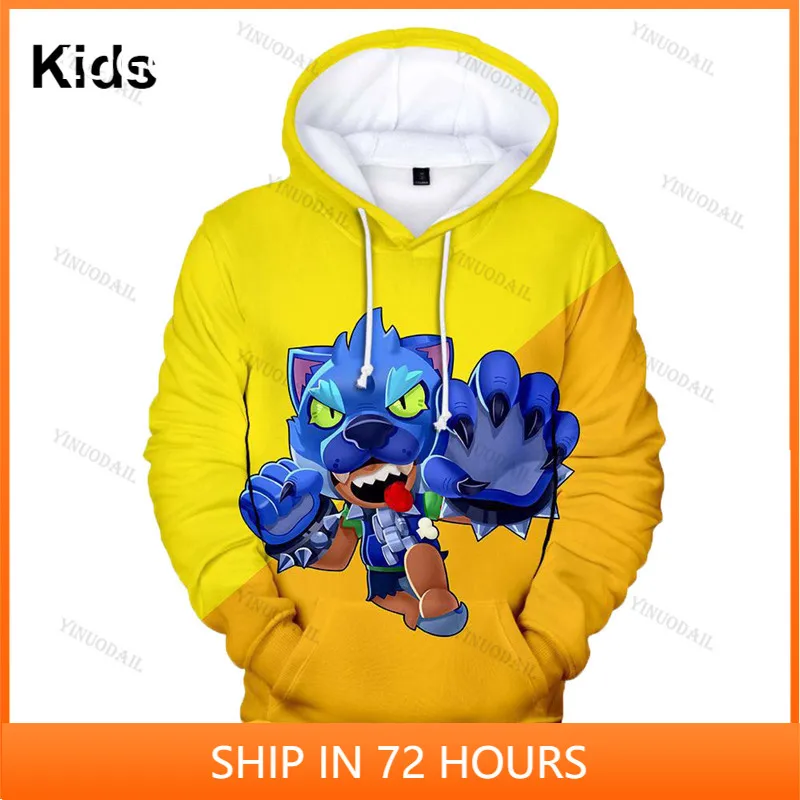 

Shooting Game 3d Sweatshirt Brawling Boys Girls Tops Hoodies Teen Clothes Brawls Shark Leon Star Children's Wear Kids Hoodie