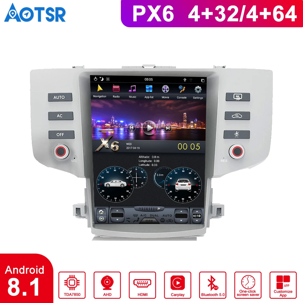 Clearance Car Multimedia System Android 8.1 Tesla style Car GPS Trackers For Toyota Reiz 2005-2009 head unit auto radio car radio player 0