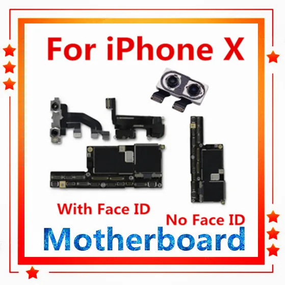 Разблокирована для iPhone X материнская плата с/withtout Face ID с IOS полные чипы задняя камера заменена оригинальная б/у материнская плата MB