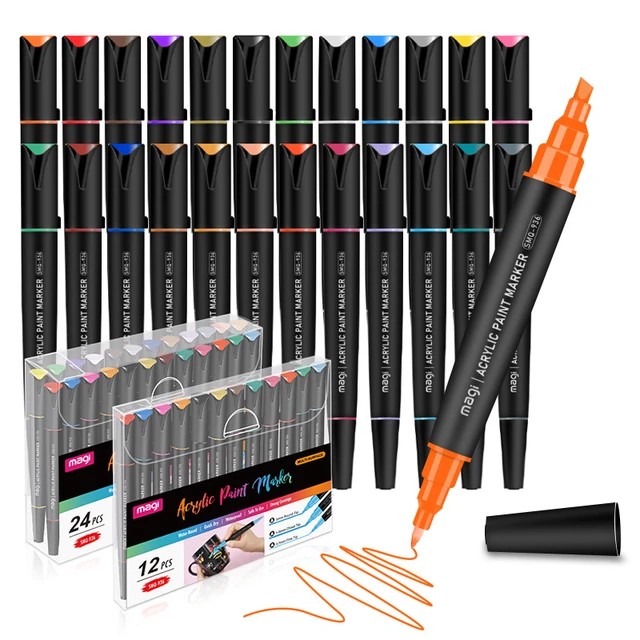 Acrylic Paint Marker Pens Permanent For Stone Leather Fabric