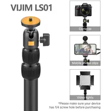 Ulanzi-soporte de montaje de luz de escritorio vijimi LS01, soporte de sobremesa ajustable de 96cm con cabeza de bola extraíble, tornillo 1/4 para Anillo de luz Led