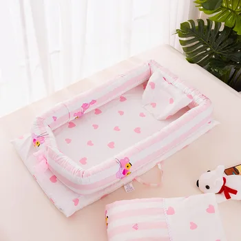 

90X50cm Baby Nest Baby Bed Crib Boy Girl Cot Nursery Baby Bassinet Mattress Newborn Cocoon