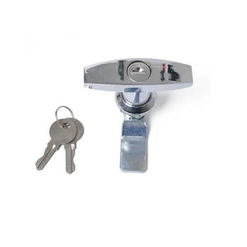 

1Set Front Fixing T Lock Handle with keys Chrome Plated Trailer Caravan Canopy Toolbox Truck RV Accessories