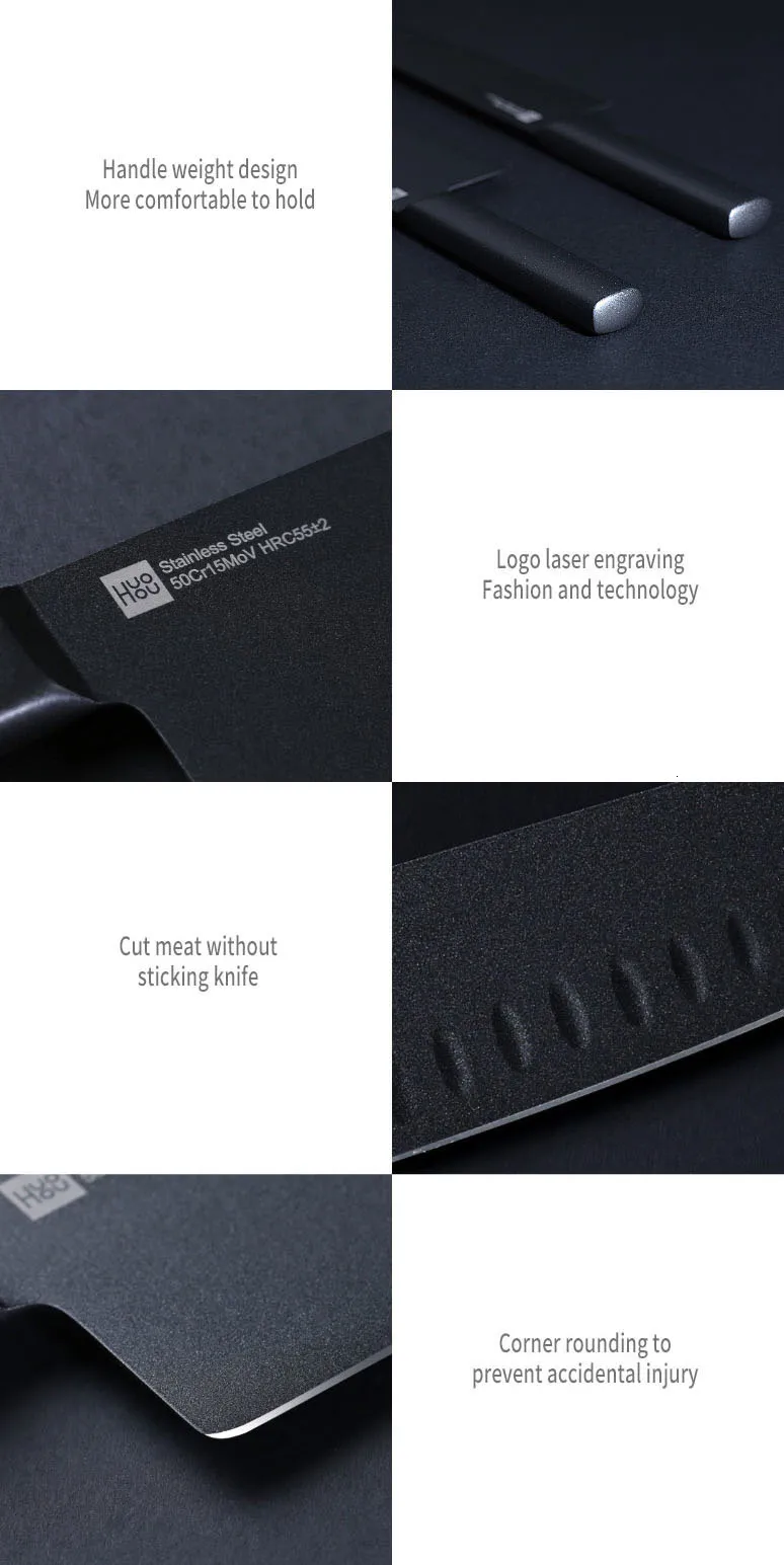 Xiaomi Mijia Cool black Non-Stick Knife Stainless Steel Knife Set 