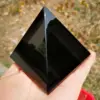 4-10cm Black Obsidian Healing Pyramid Natural Mineral Triangled Crystal Point wholesale 1