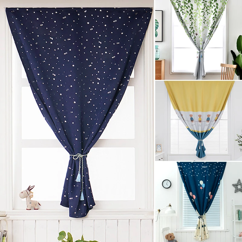 Blackout Curtain Bedroom Window Living Room Curtains Velcro Punch