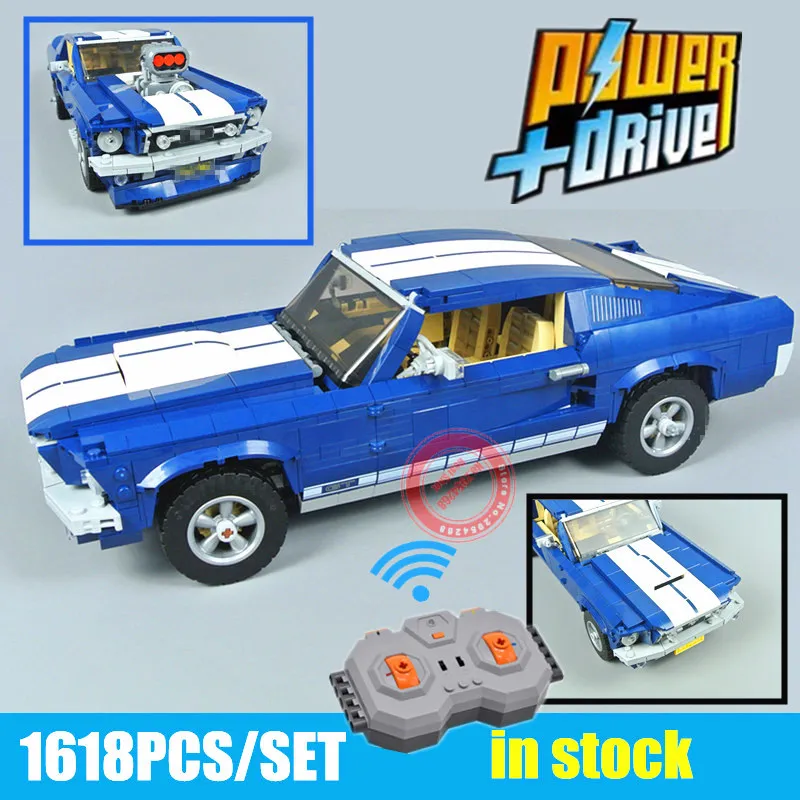 

New MOC PF RC Motor Power Functions Ford Mustang Fit Legoings Technic 10265 Building Block Bricks DIY Toys Gift