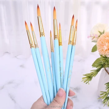 

12Pcs Round Pointed Spike Tip Oil Painting Brushes Nylon Hair Artists Watercolor Paintbrushes Drawing Pen Set N12 20 Dropship