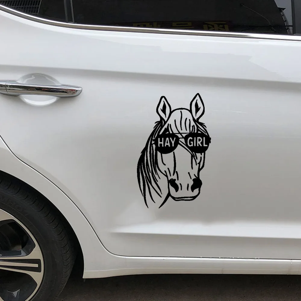 Самодельные автомобильные наклейки с лошадью царапины Мультяшные на окно для