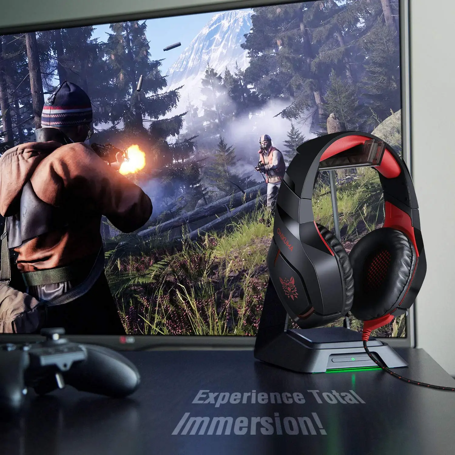 ПК игровая гарнитура для PS4 Xbox One USB 3,5 мм стерео бас светодиодный геймер наушники с шумоподавлением Микрофон всенаправленный