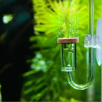 

1pc Acrylic Fish Tank CO2 Diffuse Aquarium CO2 System Diffuser Check Valve Shaped Glass Tube Bend Accessory Transparent Diffuser