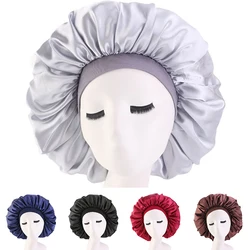 Wide Adjust Women's Satin Bonnet Solid Sleeping Hat Night Sleep Cap Hair Care Bonnet Nightcap For Women Men Unisex Cap bonnet de