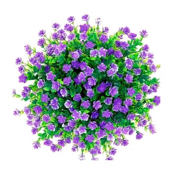 

6 Bunch Artificial Flowers, Fake Flowers Artificial Plants Eucalyptus Bouquet for Home Garden Party Wedding Decoration