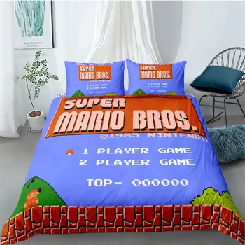 

Super Mario Bros. Bedding Set Duvet Cover pillowcase Quilt Cover Cartoon Children bed set Gift Home textile Dropship