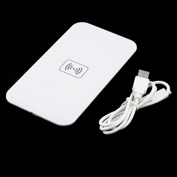 

Slim Thin Design Universal QI Standard Wireless Power Charging Pad Cellphone With 1 Port Nero USB Power Cable Black White