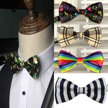 

Men Bowtie Fashion Stripe Business Wedding Necktie Mens Party Dress Jacquard Bow Ties for Man Gift Cravats Shirt Accessories