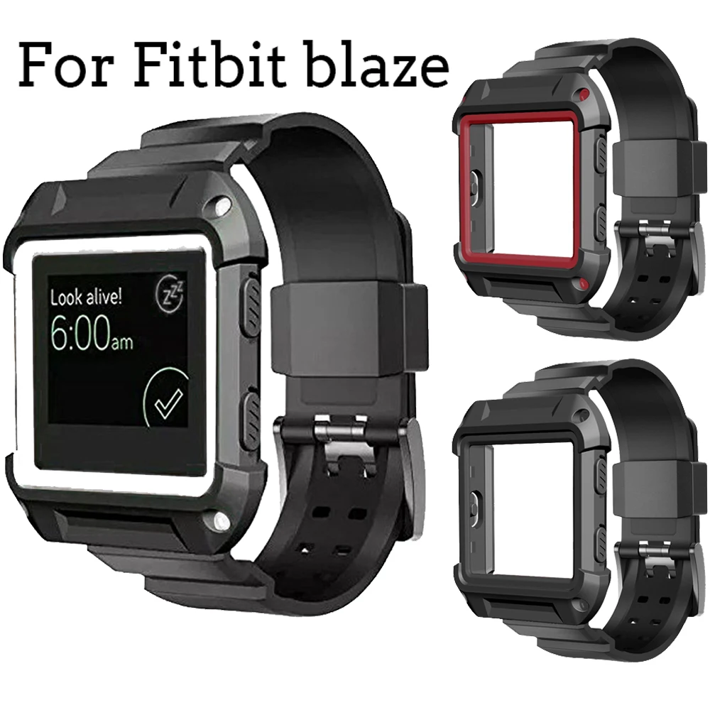2 в 1 силиконовый ремешок+ защитный чехол рамка ремешок для Fitbit Blaze Смарт-часы спортивные аксессуары для Fitbit Blaze Correa