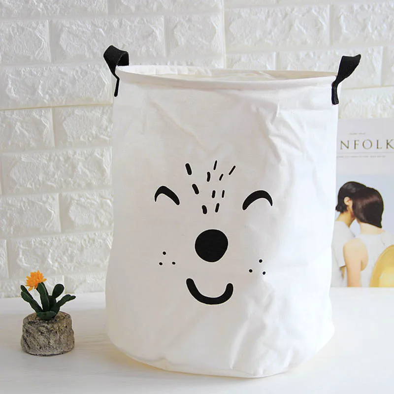 Laundry Basket Toy Storage Box Super Large Bag Cotton Washing Dirty Clothes Cartoon Lovely Big Basket Organizer Bin-8