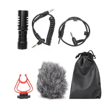 

Professional Condenser Cardioid Microphone Recording Interview Mobile Phone Live MIC for DSLR Camera studio