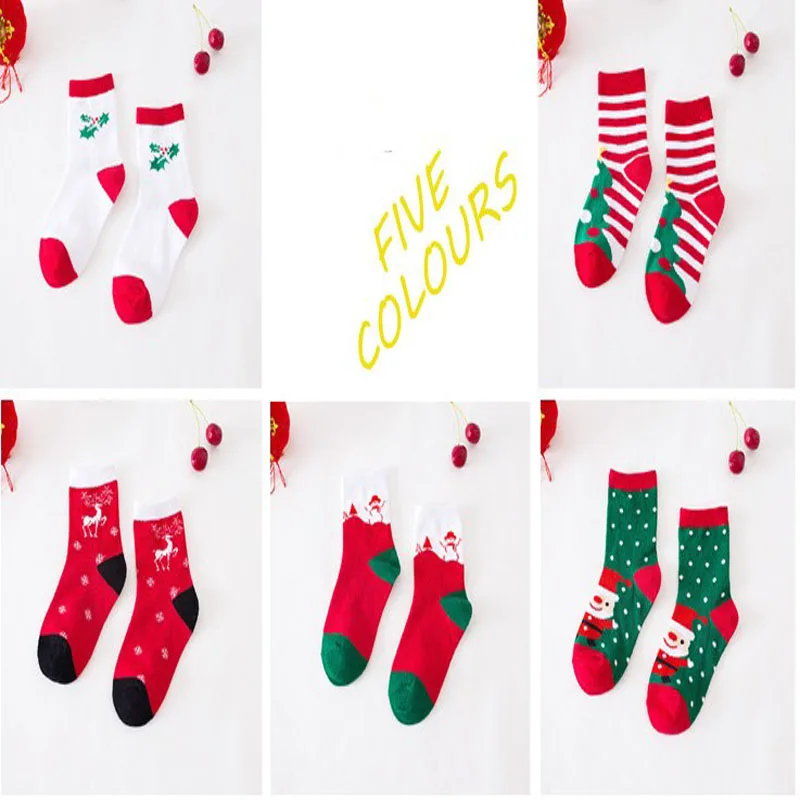 Рождественские носки для малышей, мягкие носки, носки Санты со снежинками и оленями, мягкие носки