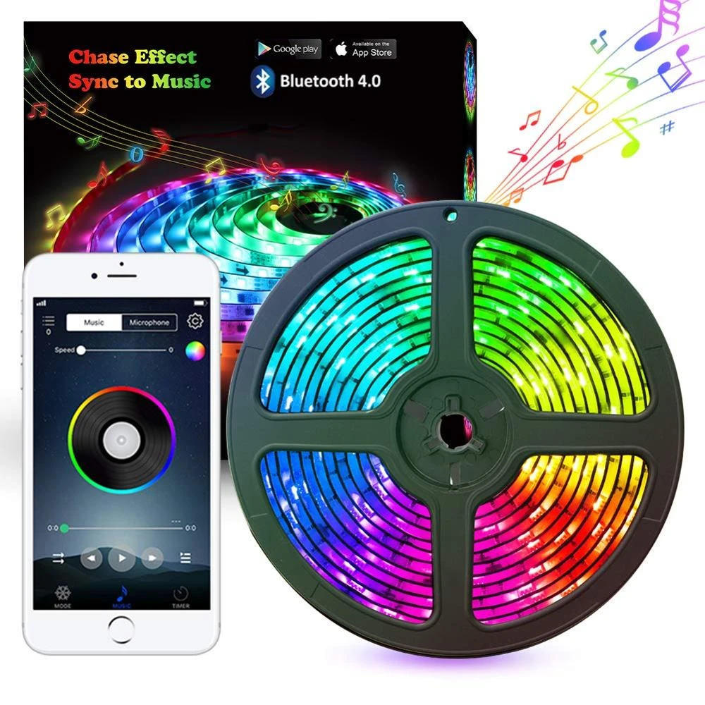musik lampu led strip 5m 16 54ft lampu led strip bluetooth smart ponsel aplikasi rf remote control rgb led strip tali jk1404