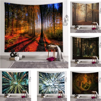 

Forest landscape tree scenery Tapestry Wall Hanging Decor Various styles Psychedelic Abstract Carpet Cloth Tapestries
