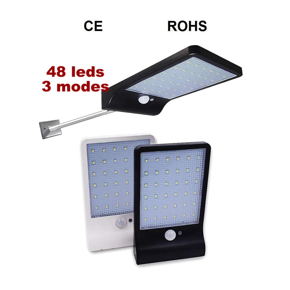 

Upgraded 48 leds Solar Light Color Adjustable With Controller Three Modes Waterproof Lamp Lights For Outdoor Garden Wall Street