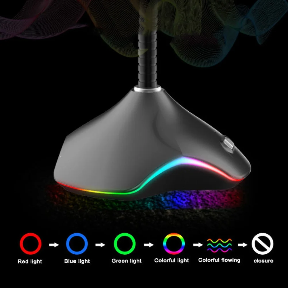 Настольный микрофон 3 5 мм/USB RGB подсветка регулируемый на 360 градусов|Микрофоны| |