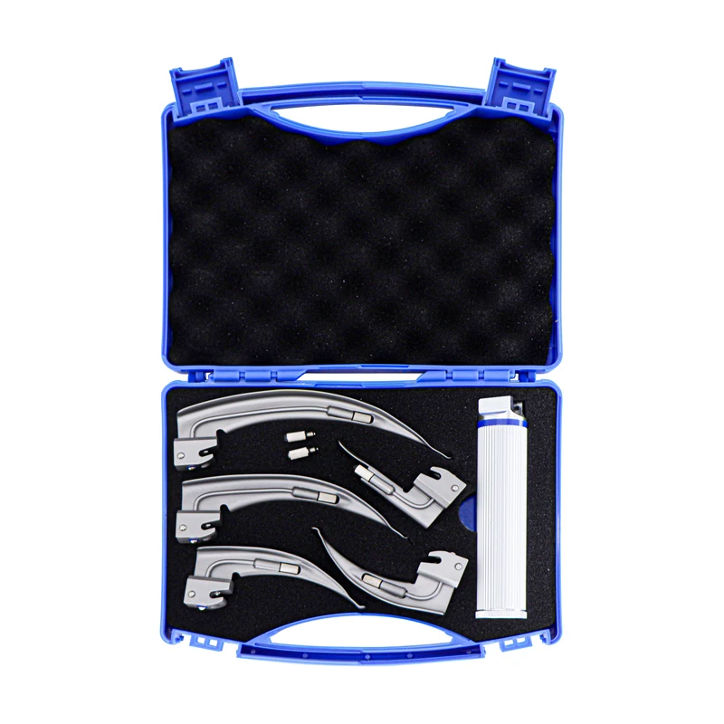 Medical Veterinary Flexible Fiber Optical Reusable Light Metal bend Laryngoscope or straight Laryngoscope Canack