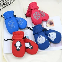 Светильник; Тонкие Детские Водонепроницаемые Нескользящие теплые перчатки с рисунком; Детские Зимние Лыжные рукавицы