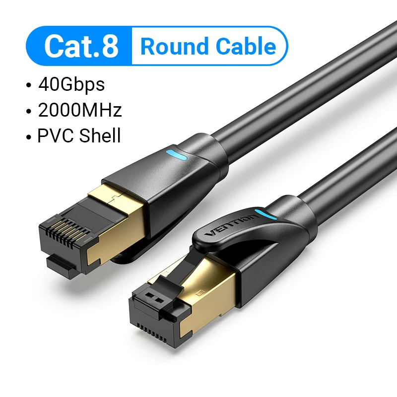 Cable trenzado de nailon RJ45 CAT8 blindado 2000 MHz 40 Gbps Ethernet LAN velocidad rápida - Imagen 14 de 14