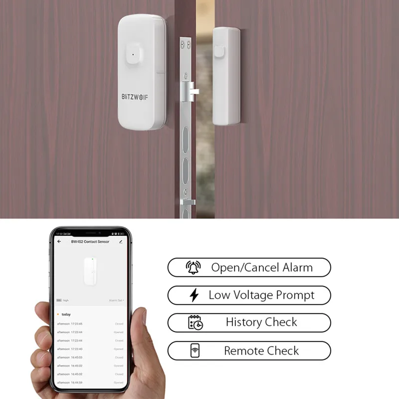 BlitzWolf BW IS2 Zigbee двери окна Сенсор Обнаружение открывания/близко приложение