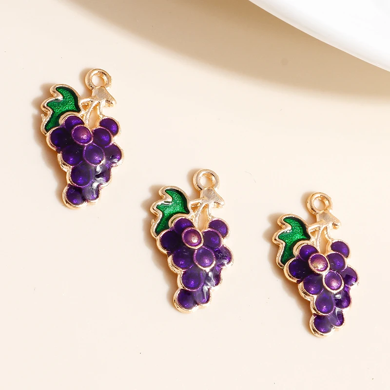 Wholesale Alloy Purple Grapes Design Pendant Charms Jewelry DIY Crafts 10pcs Wholesale Alloy Purple Grapes Design Pendant Charms Jewelry DIY Crafts 10pcs
